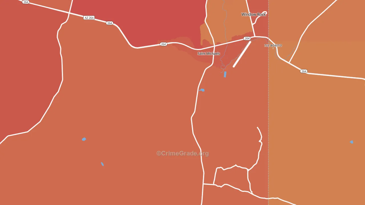 St. Michaels, AZ Map of Theft Rates