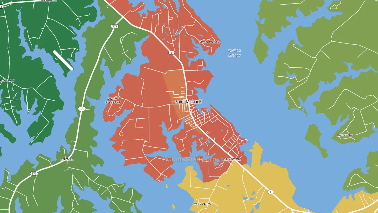 St. Michaels, MD Map of Theft Rates