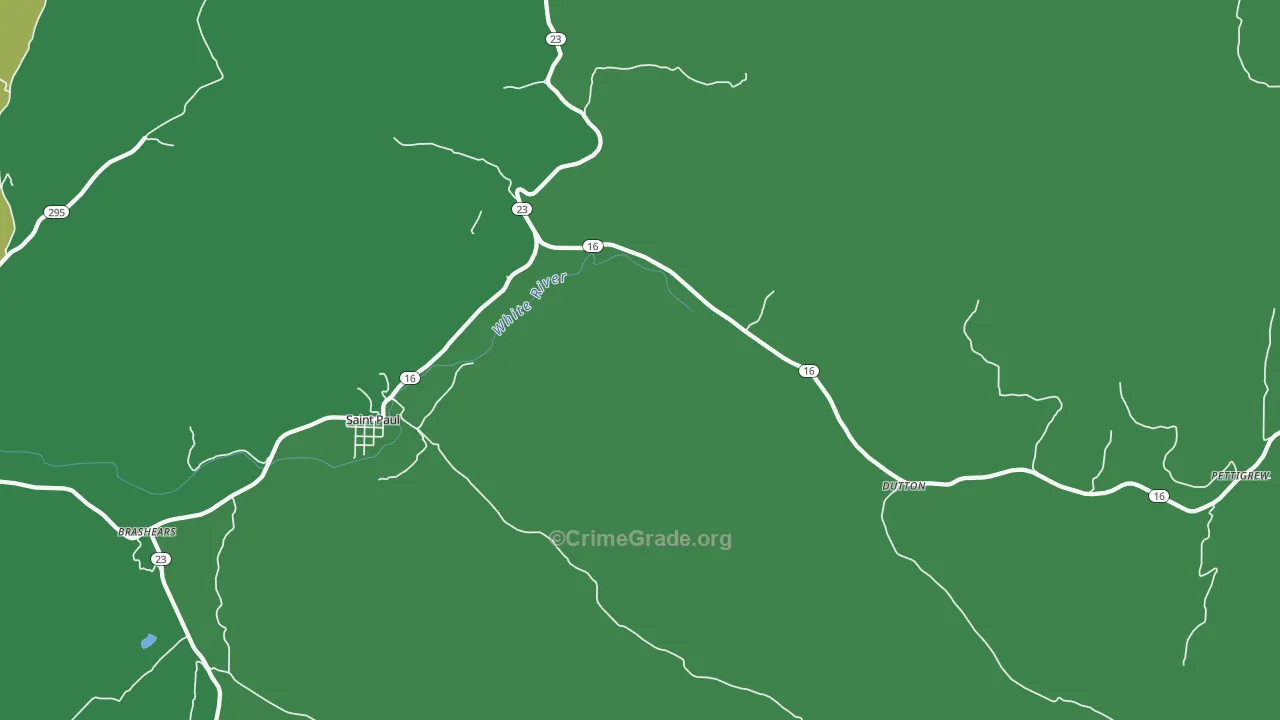 St. Paul, AR Map of Theft Rates