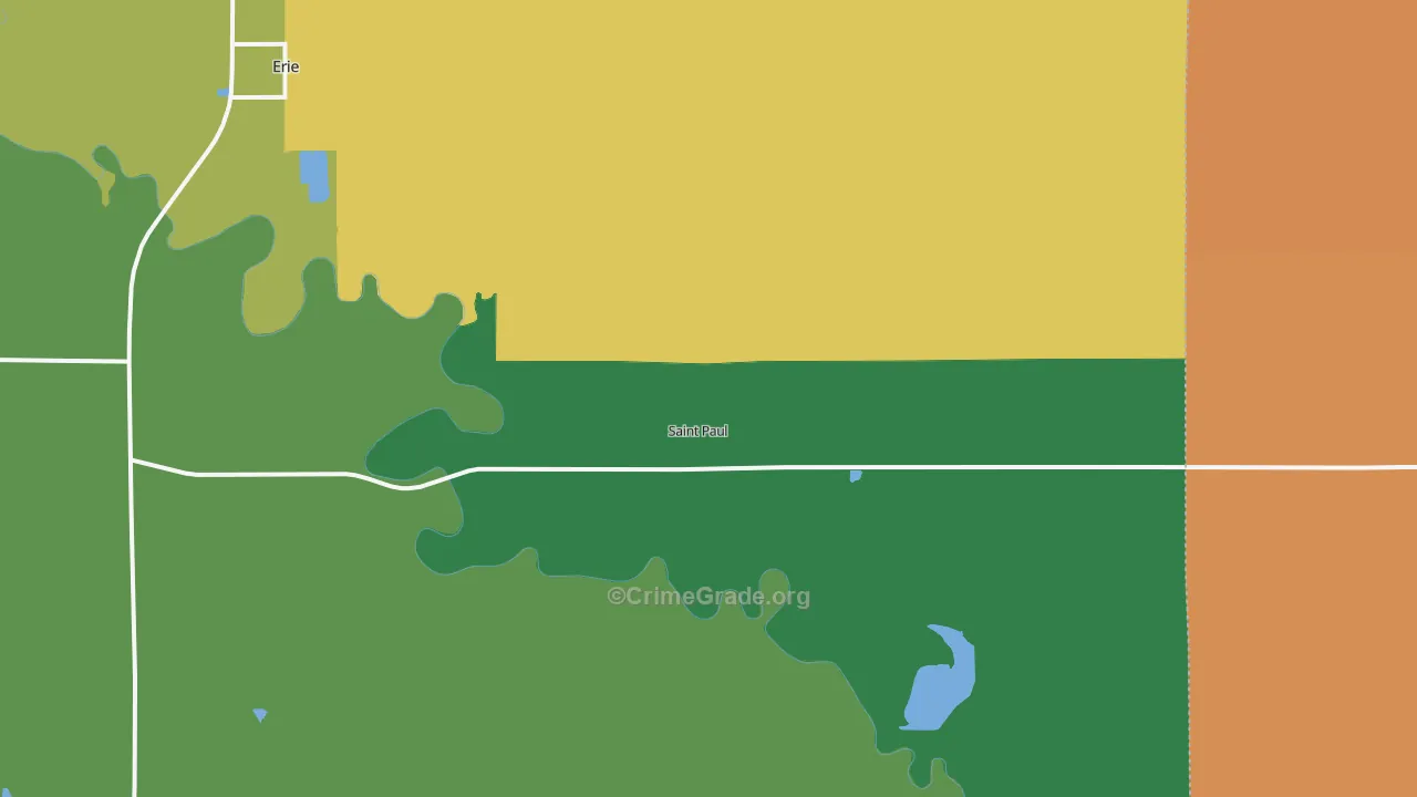 St. Paul, KS Map of Theft Rates