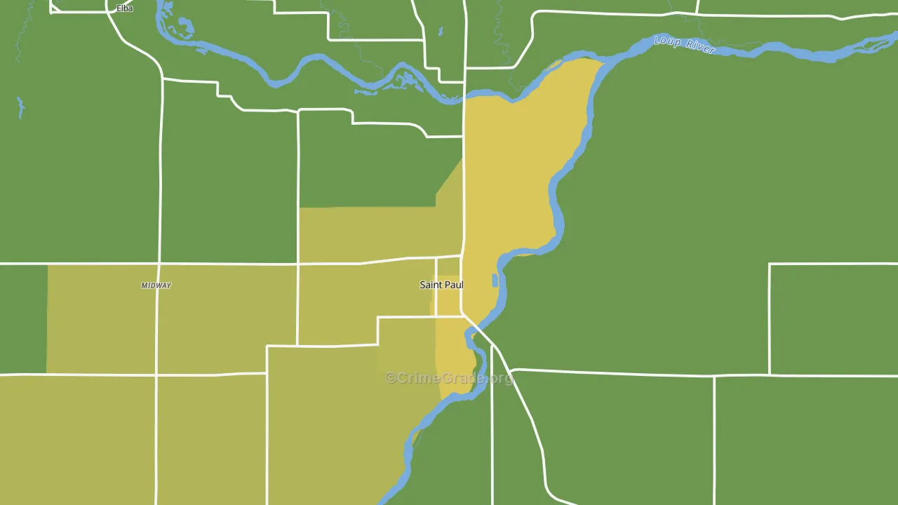 St. Paul, NE Map of Theft Rates