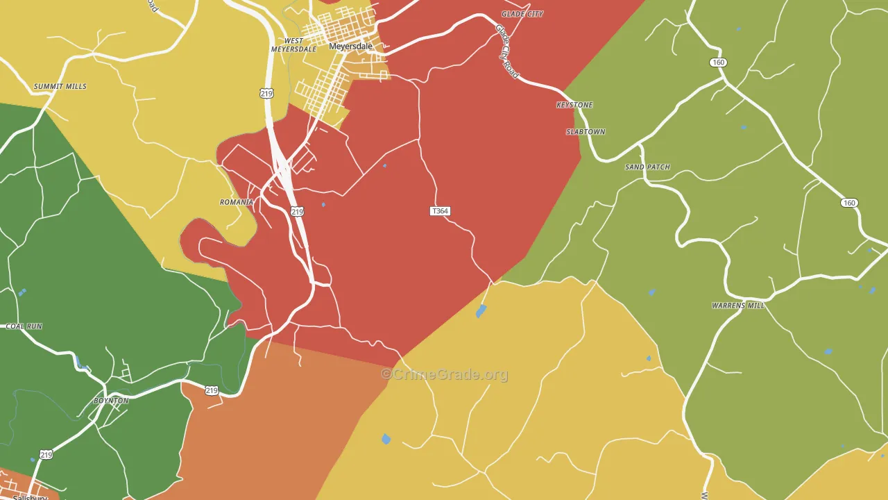St. Paul, PA Map of Theft Rates