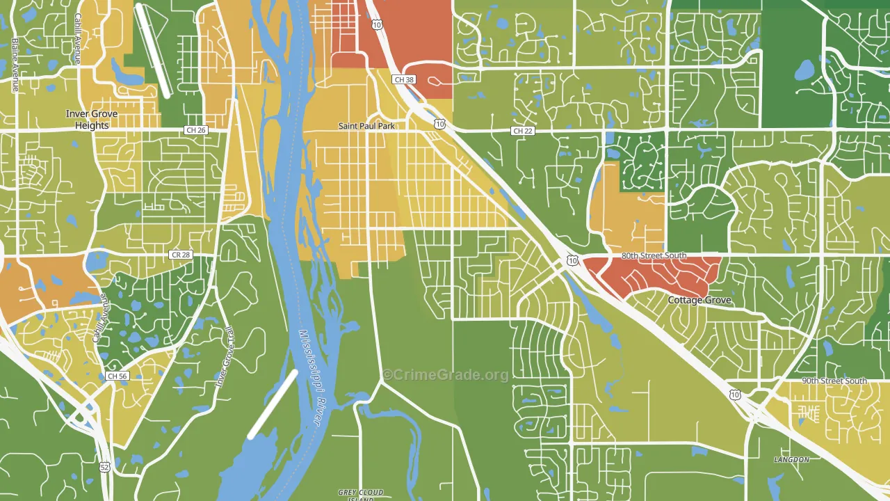 St. Paul Park, MN Map of Theft Rates