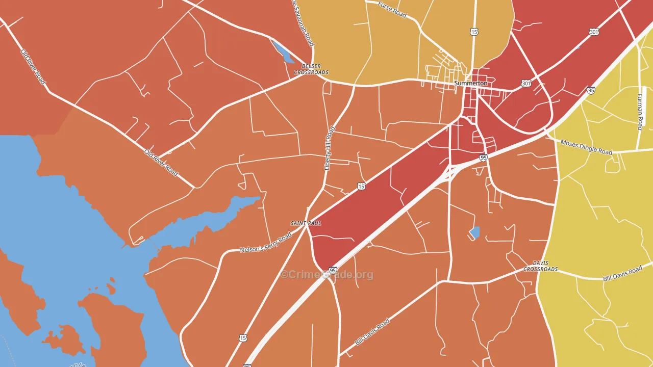 St. Paul, SC Map of Theft Rates
