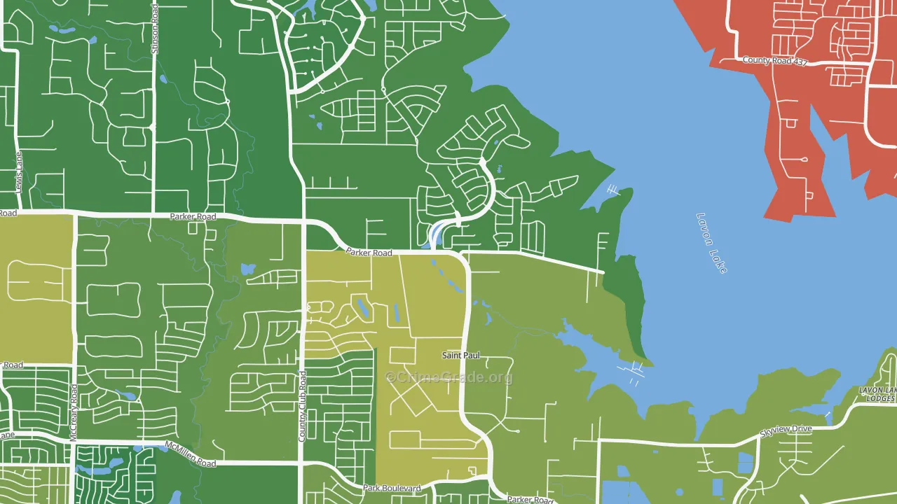 St. Paul, TX Map of Theft Rates