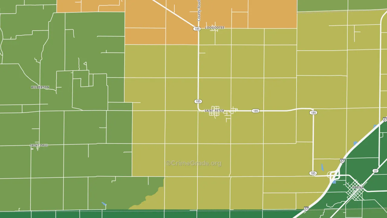 St. Peter, IL Map of Theft Rates