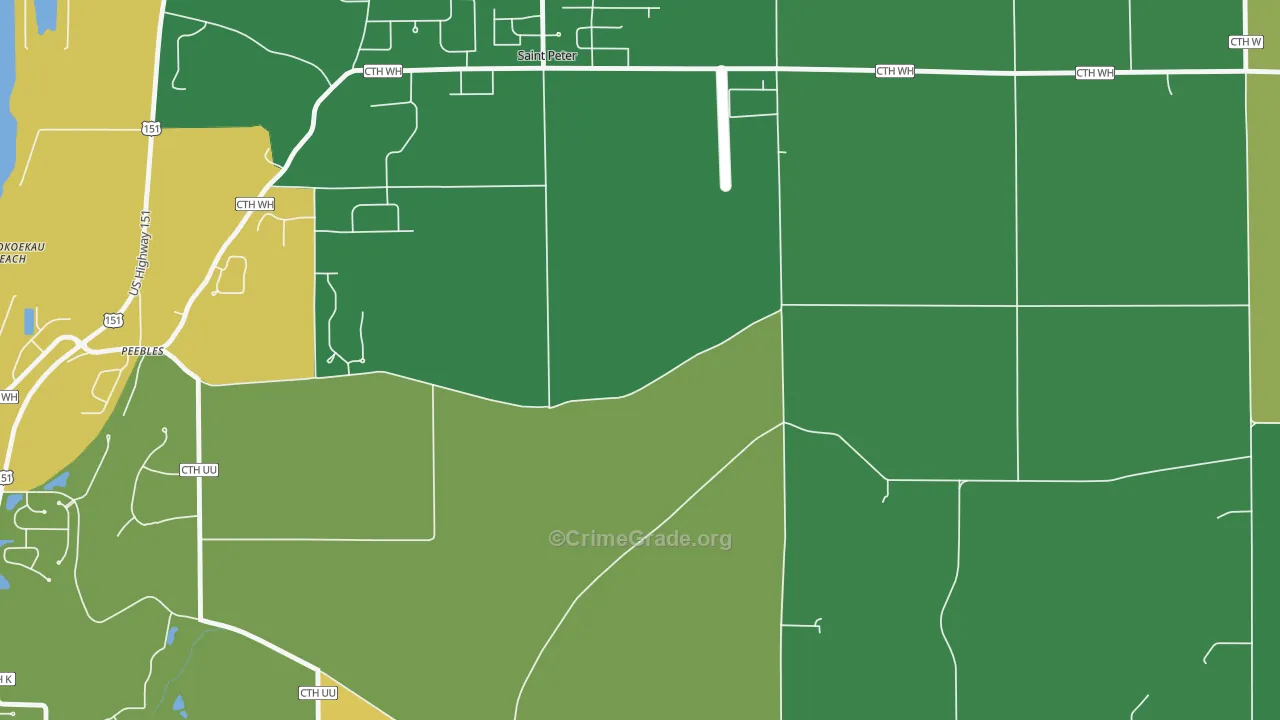 St. Peter, WI Map of Theft Rates