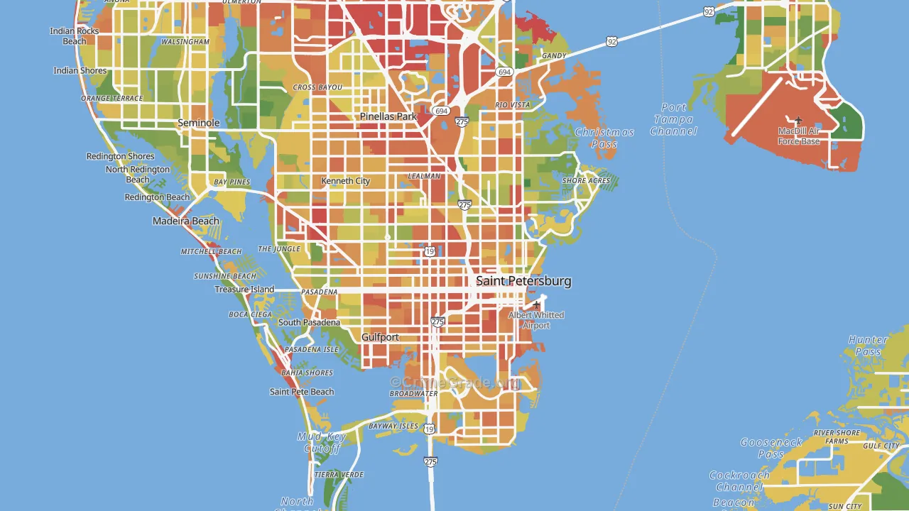 St. Petersburg, FL Map of Theft Rates