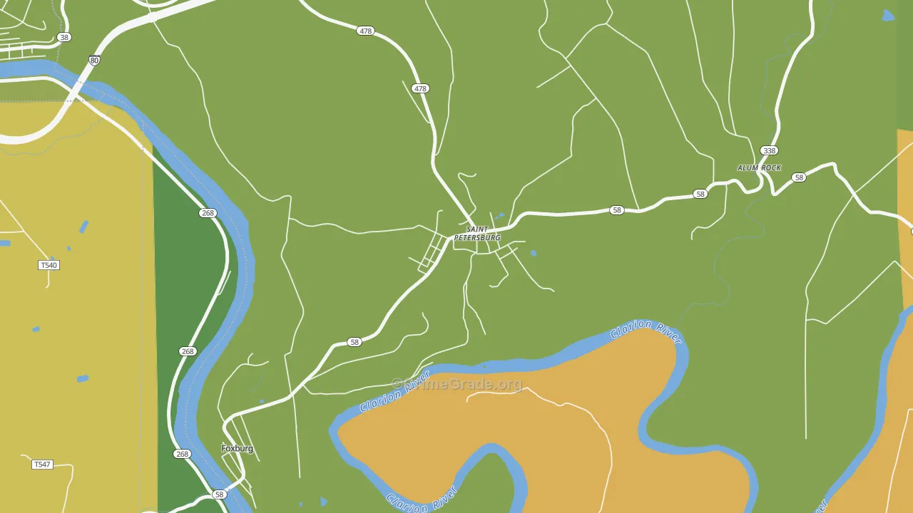 St. Petersburg, PA Map of Theft Rates