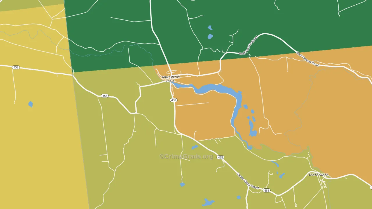 St. Regis Falls, NY Map of Theft Rates