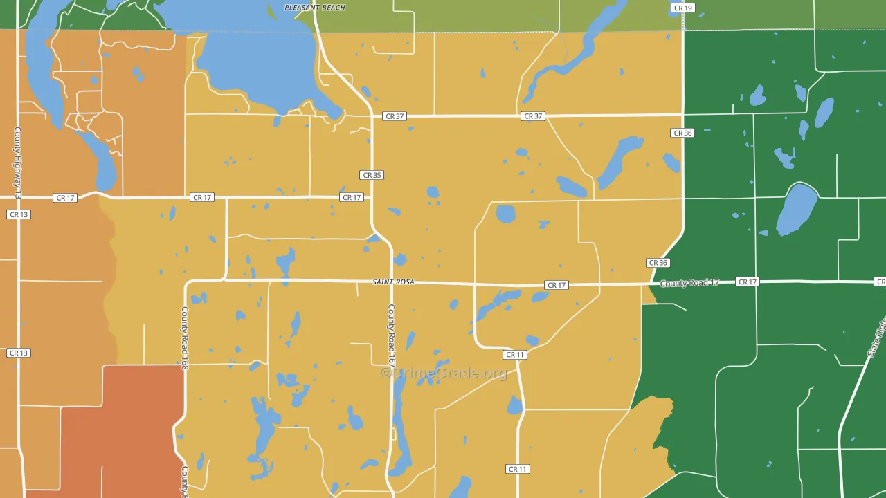 St. Rosa, MN Map of Theft Rates