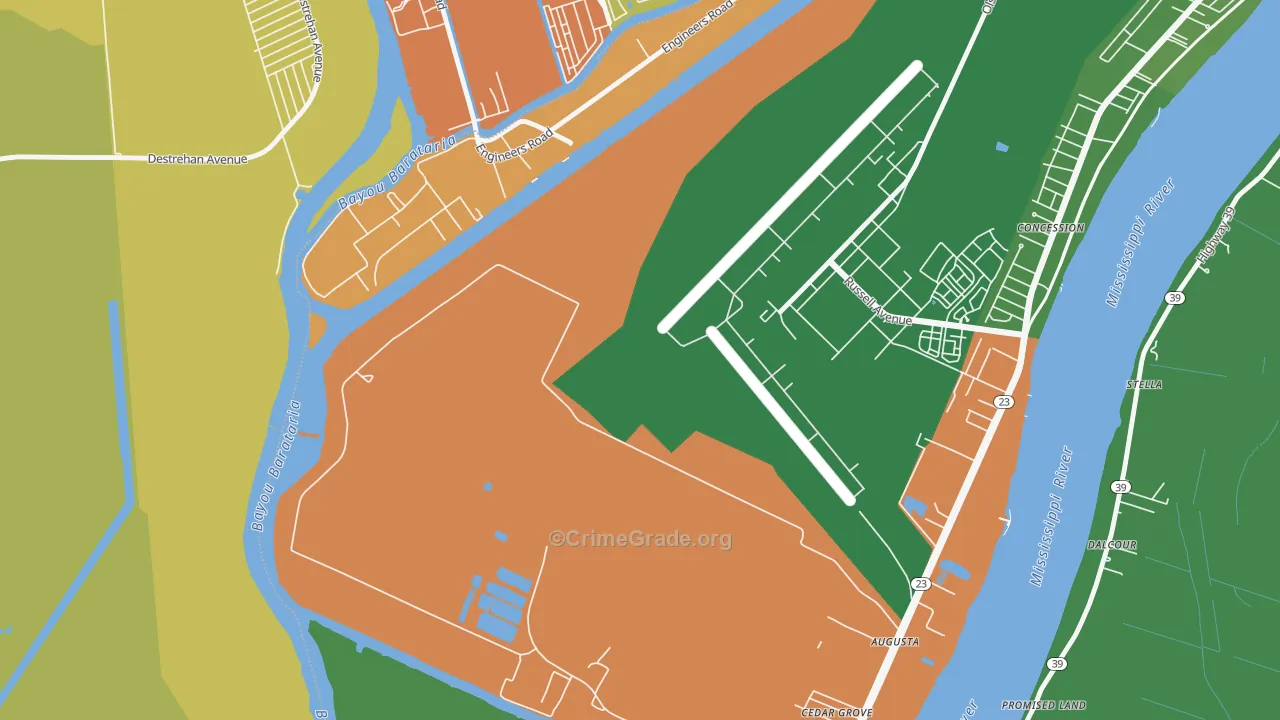 St. Rosalie, LA Map of Theft Rates