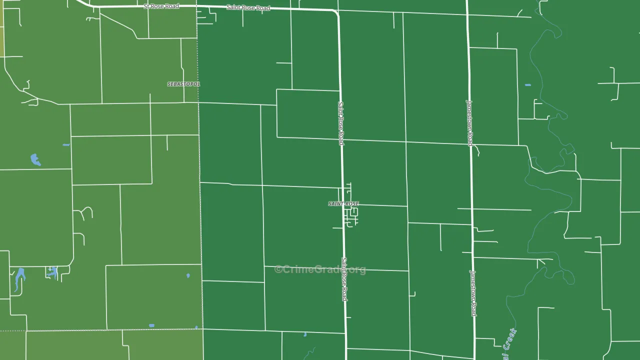 St. Rose, IL Map of Theft Rates