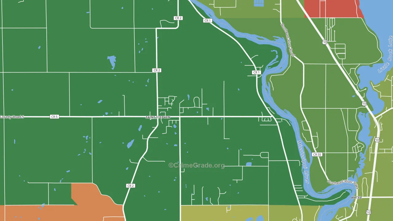 St. Stephen, MN Map of Theft Rates