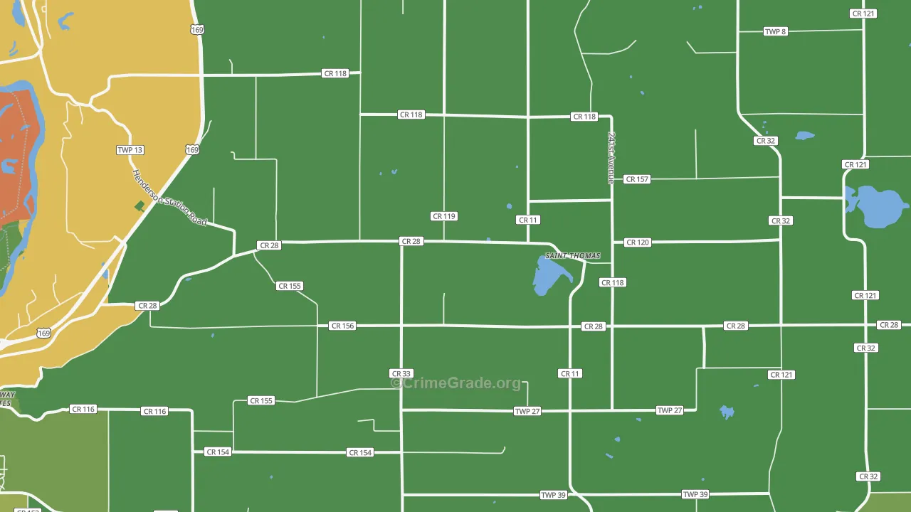 St. Thomas, MN Map of Theft Rates