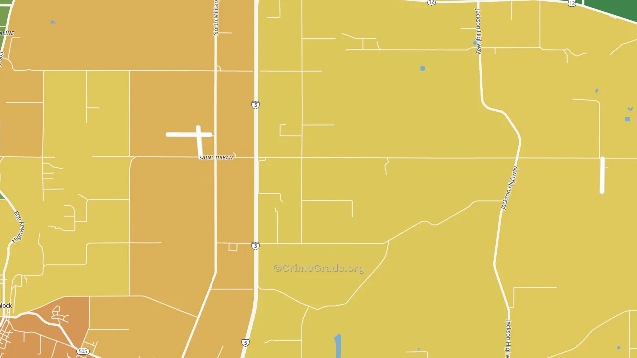 St. Urbans, WA Map of Theft Rates