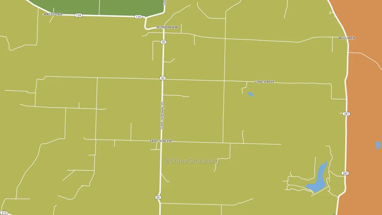 St. Vincent, AR Map of Theft Rates