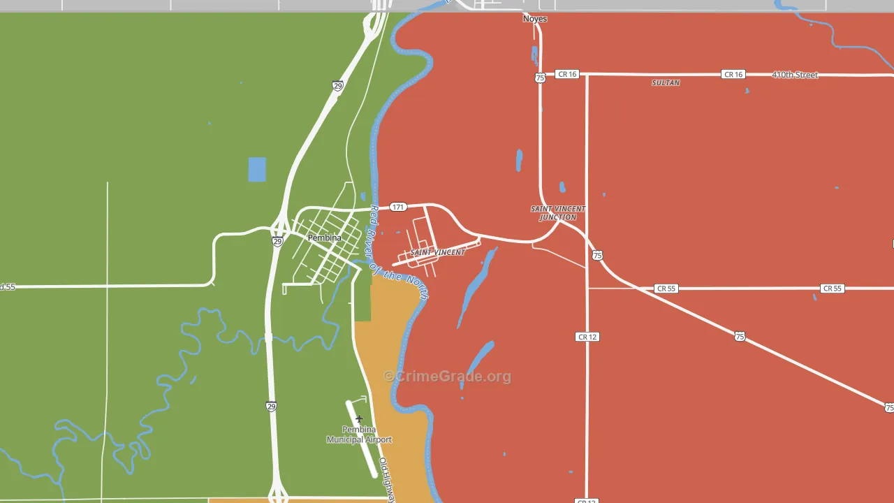 St. Vincent, MN Map of Theft Rates