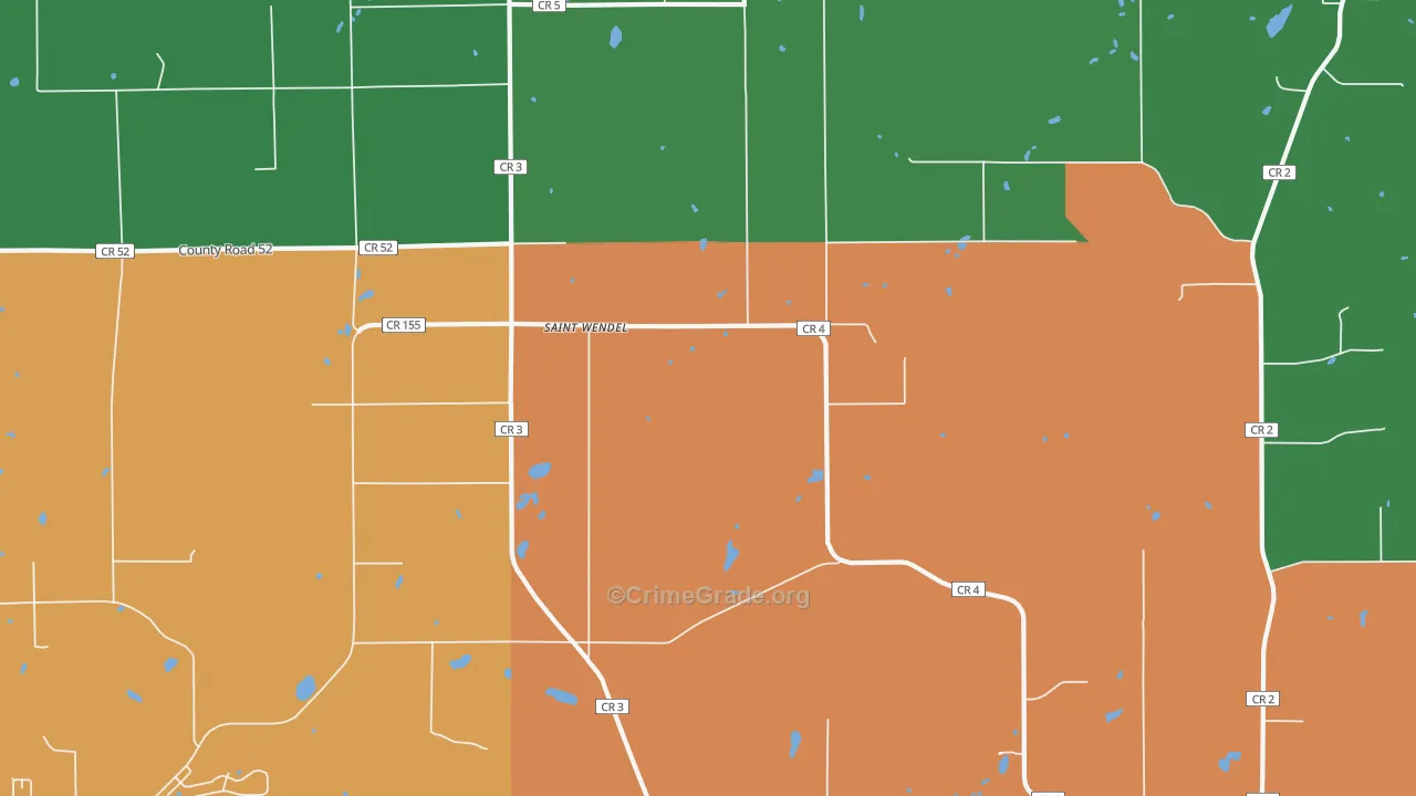St. Wendel, MN Map of Theft Rates