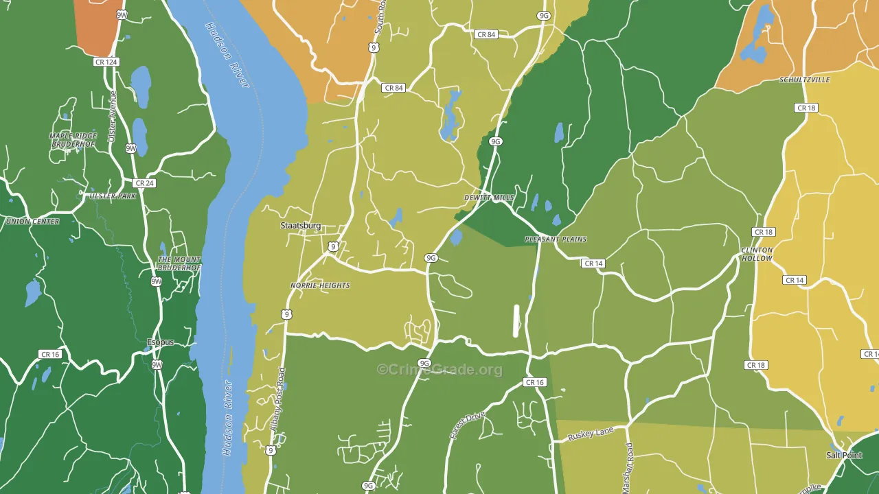 Staatsburg, NY Map of Theft Rates