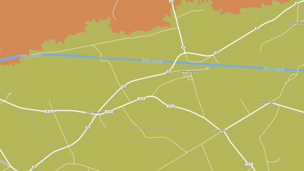 Stacy Basin, NY Map of Theft Rates