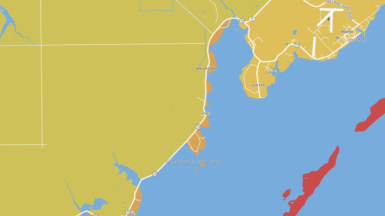 Stacy, NC Map of Theft Rates