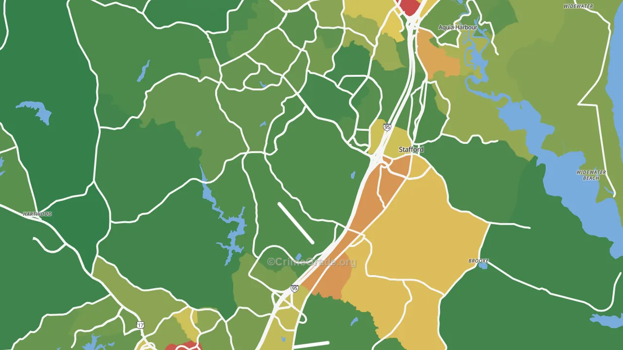 Stafford County, VA Map of Theft Rates