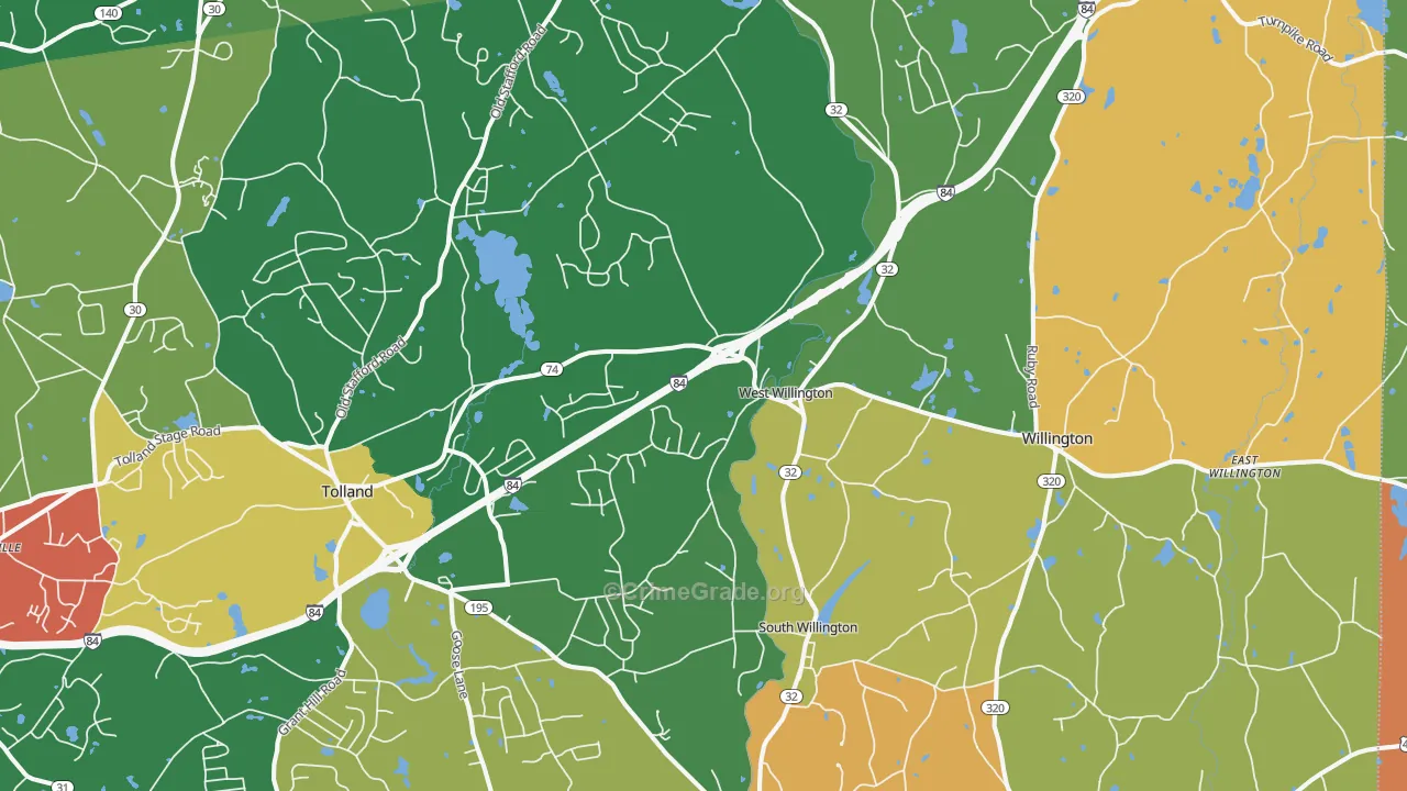 Stafford, CT Map of Theft Rates
