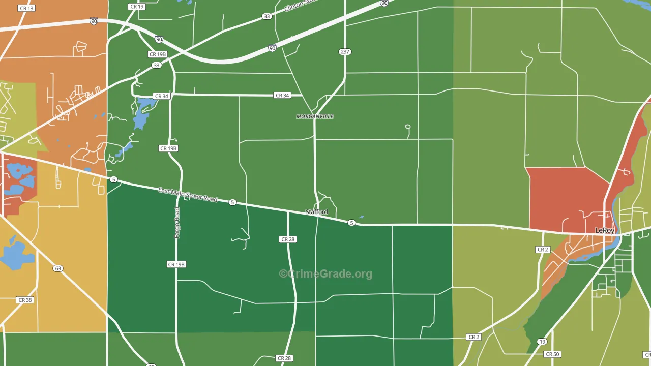 Stafford, NY Map of Theft Rates