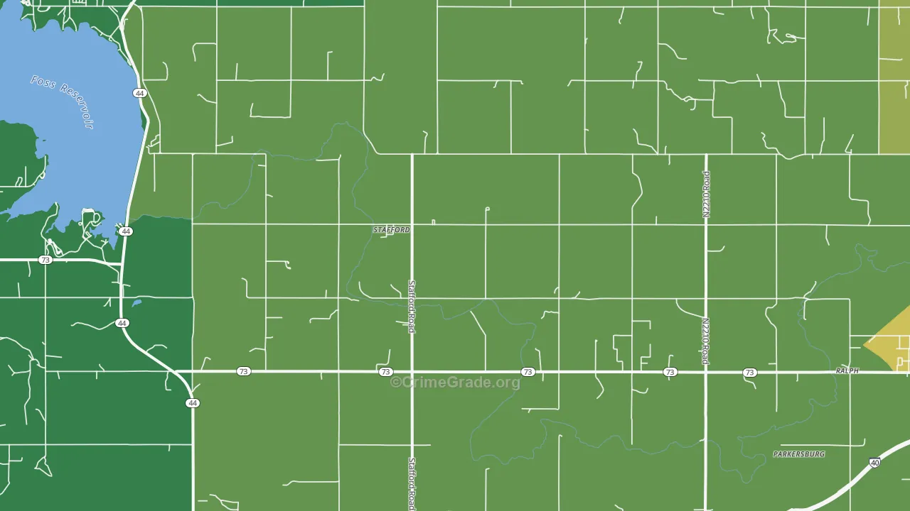 Stafford, OK Map of Theft Rates