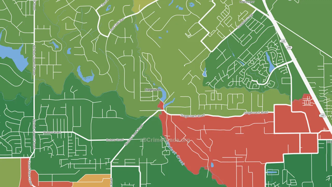 Stagecoach, TX Map of Theft Rates