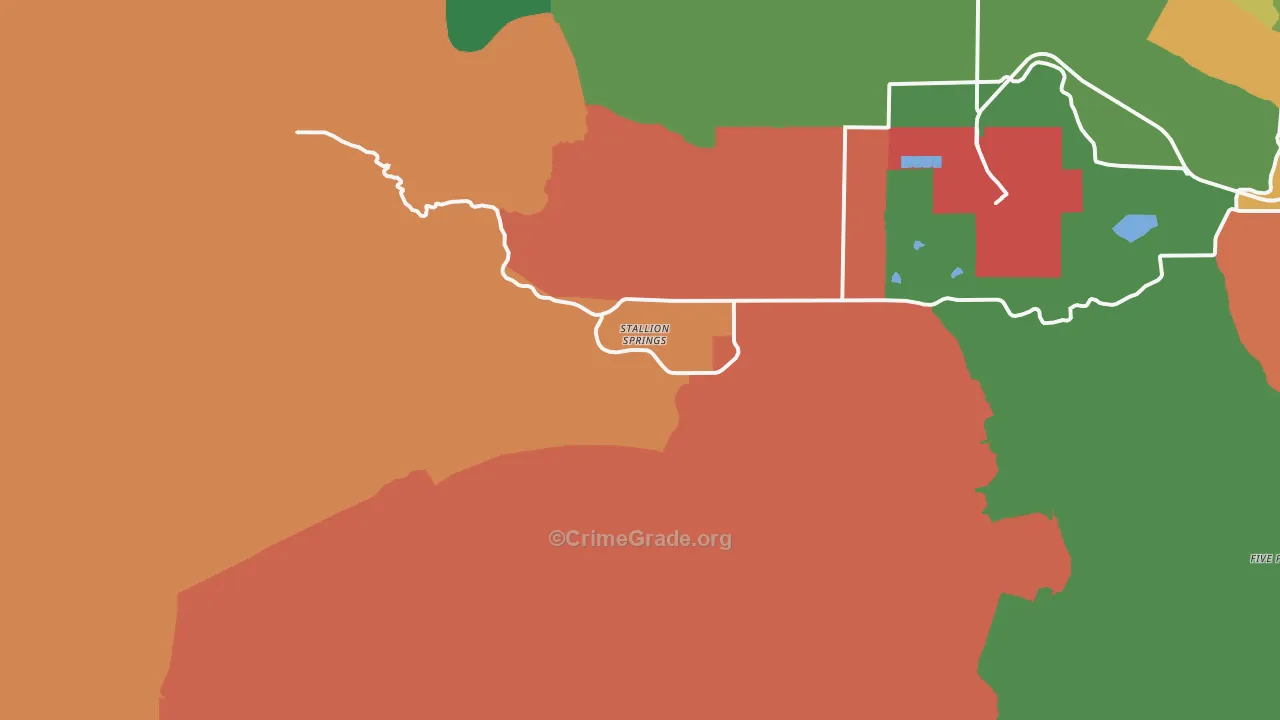 Stallion Springs, CA Map of Theft Rates