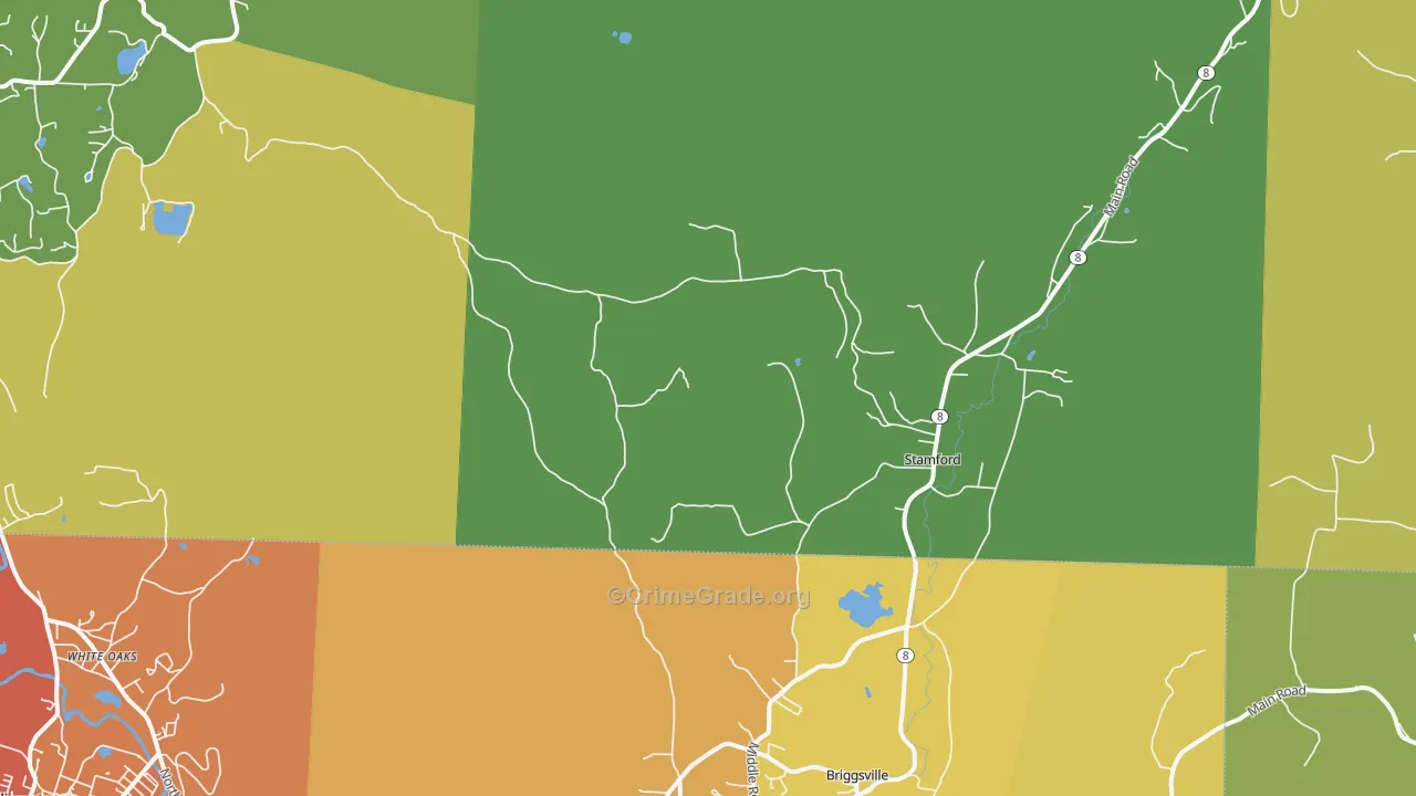 Stamford, VT Map of Theft Rates