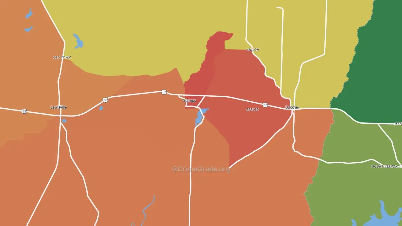 Stamps, AR Map of Theft Rates