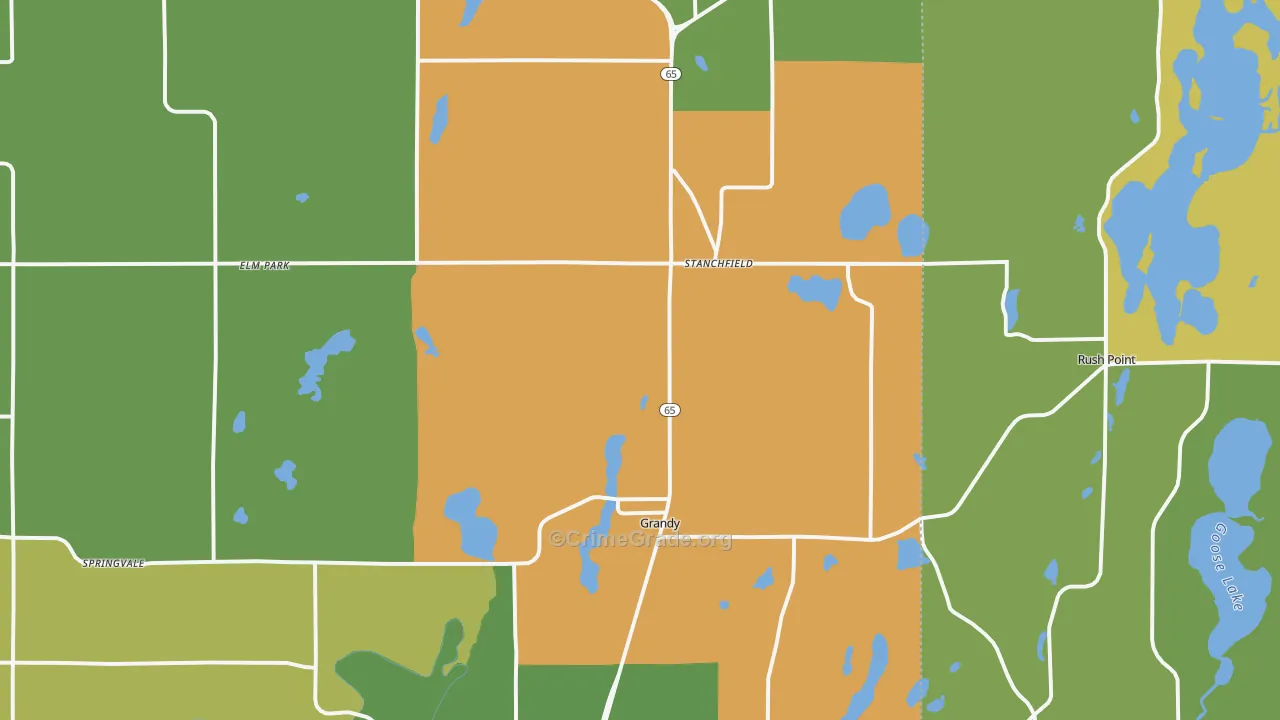 Stanchfield, MN Map of Theft Rates