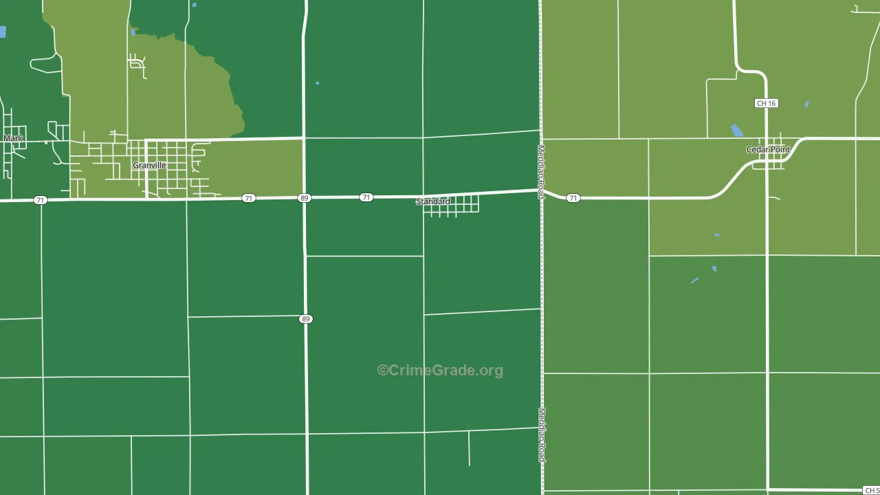Standard, IL Map of Theft Rates