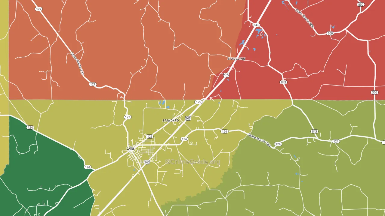 Standard, LA Map of Theft Rates