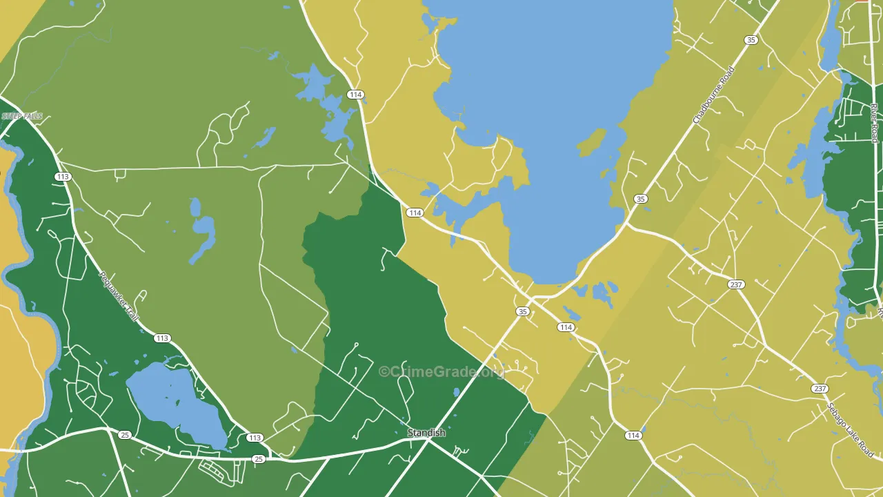 Standish, ME Map of Theft Rates
