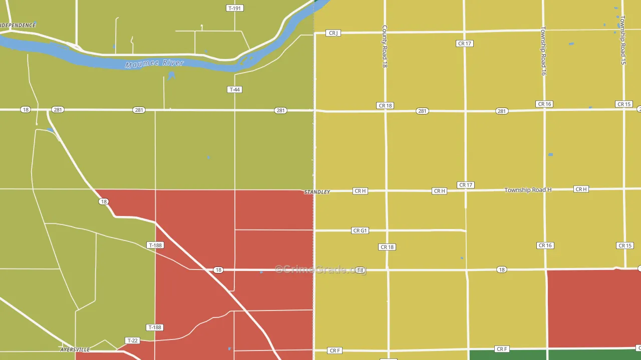 Standley, OH Map of Theft Rates