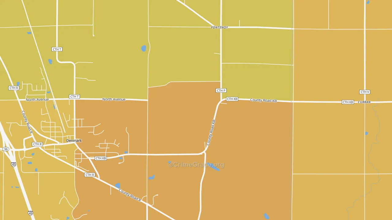 Stangelville, WI Map of Theft Rates