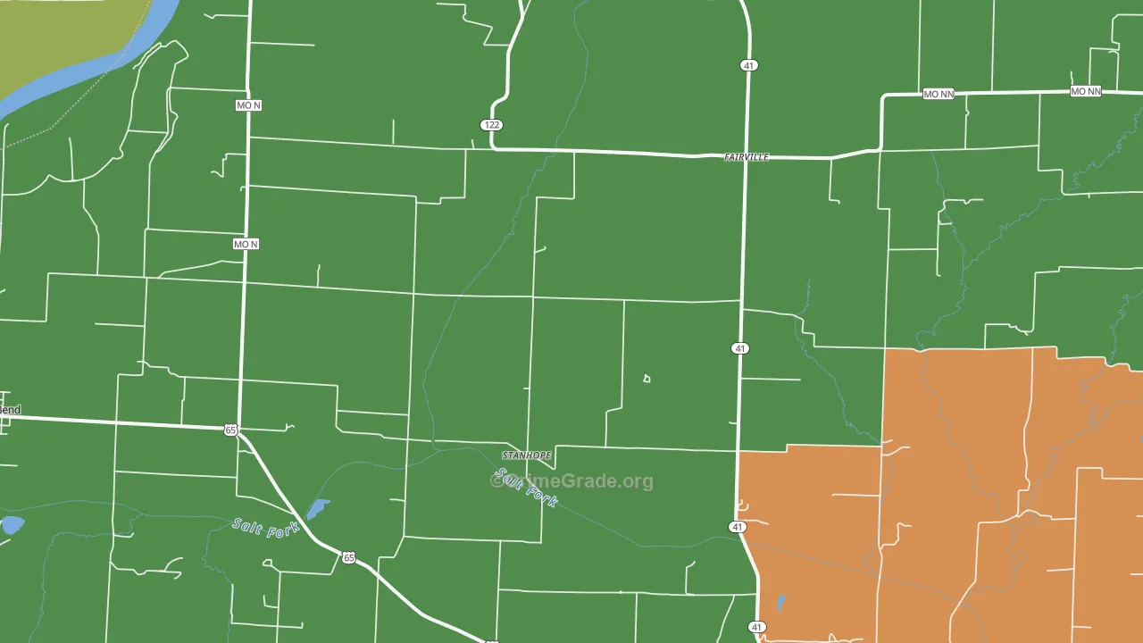Stanhope, MO Map of Theft Rates