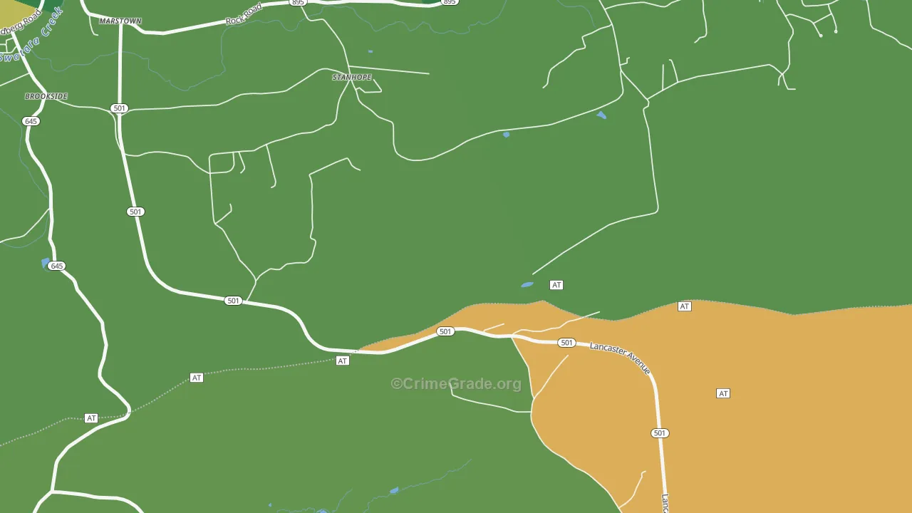 Stanhope, PA Map of Theft Rates