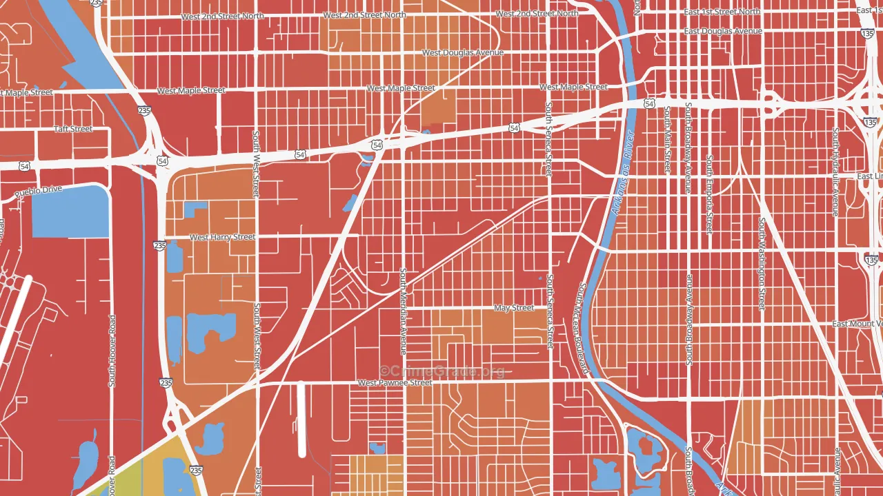Stanley-Aley, Wichita, KS Map of Theft Rates