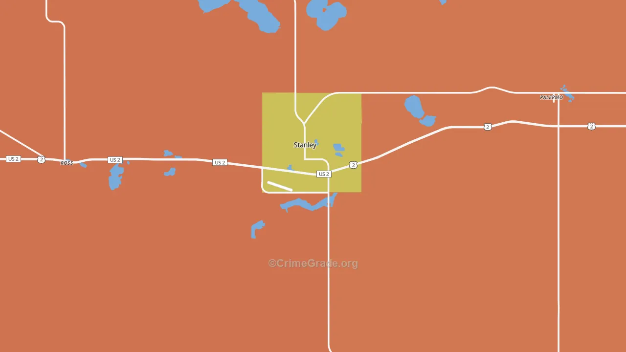 Stanley, ND Map of Theft Rates