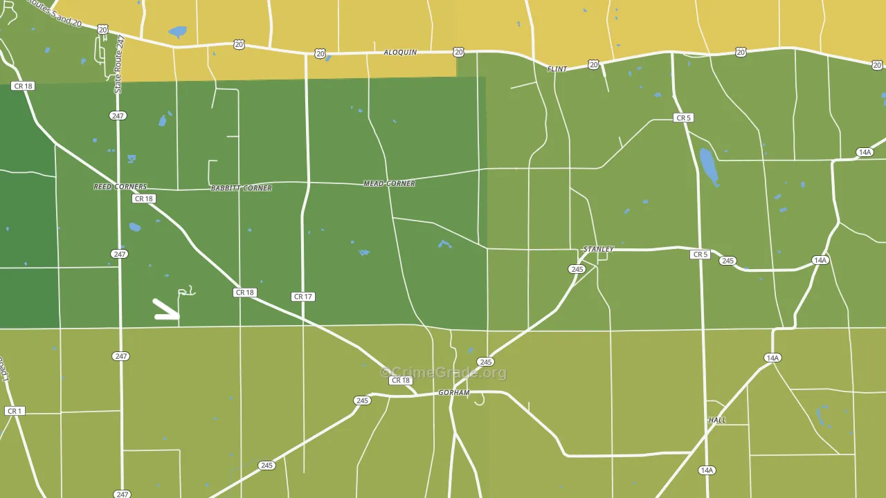 Stanley, NY Map of Theft Rates