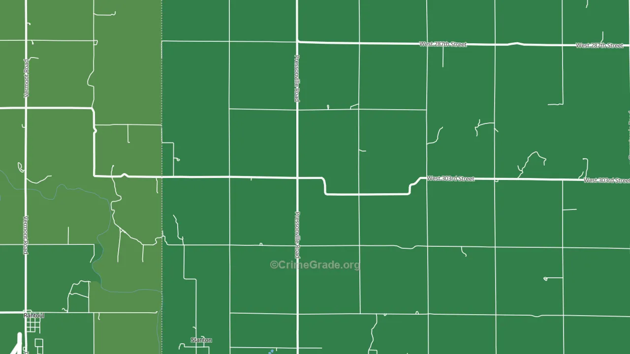 Stanton, KS Map of Theft Rates
