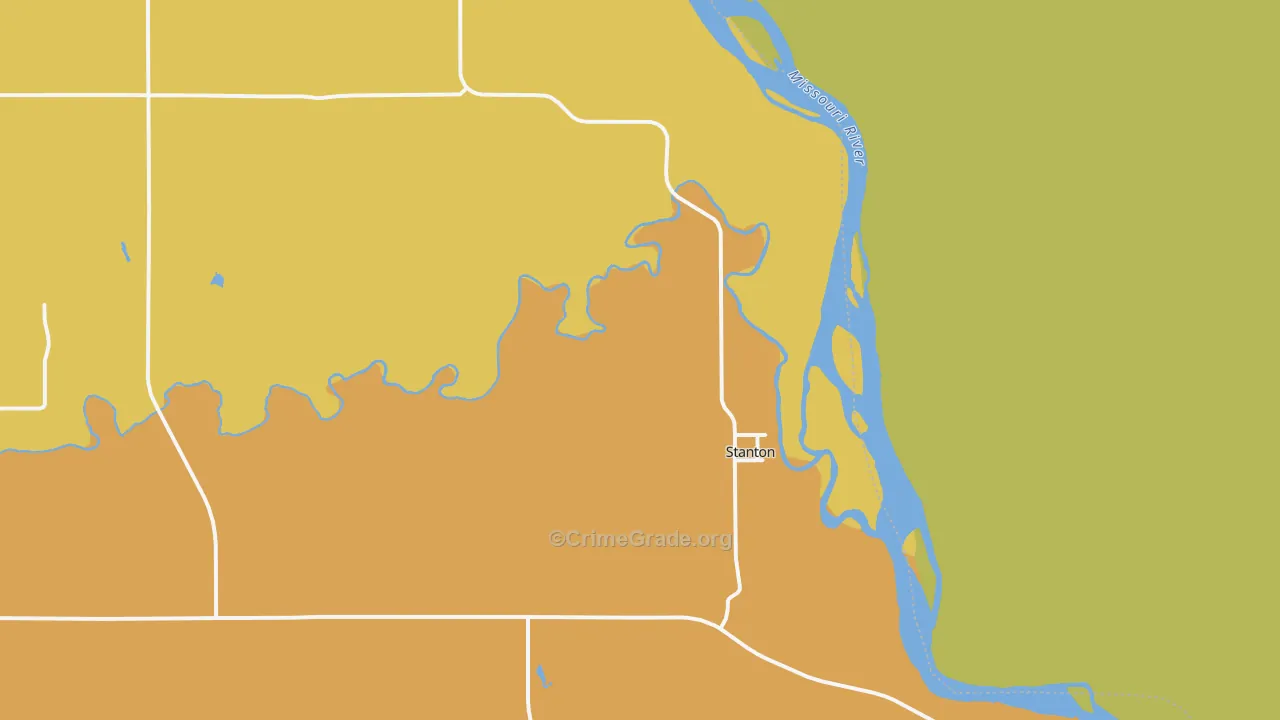 Stanton, ND Map of Theft Rates