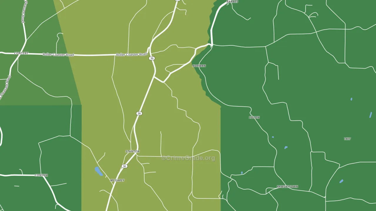 Stanton, PA Map of Theft Rates