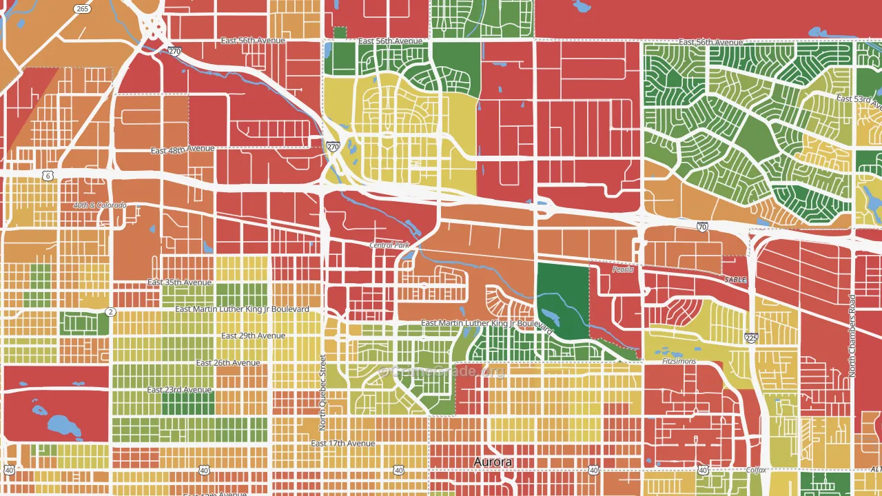Stapleton, Denver, CO Map of Theft Rates