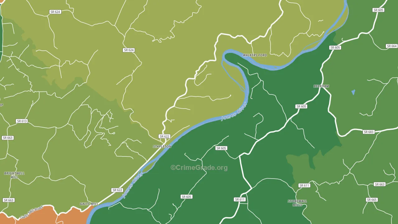 Stapleton, VA Map of Theft Rates